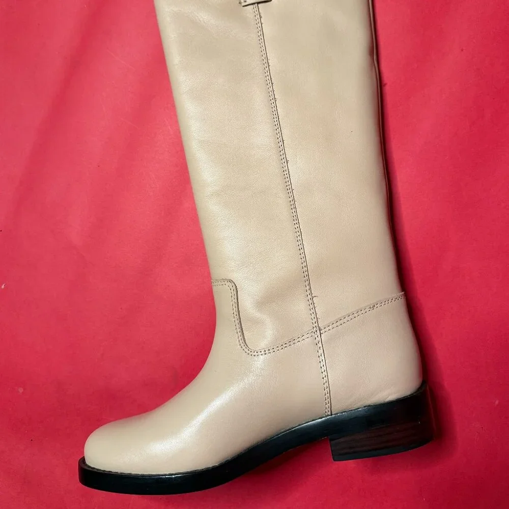 J.Crew Leather Riding Boots – Size 8.5 – Neutral Beige Classic Tall Boots - Picture 11 of 12
